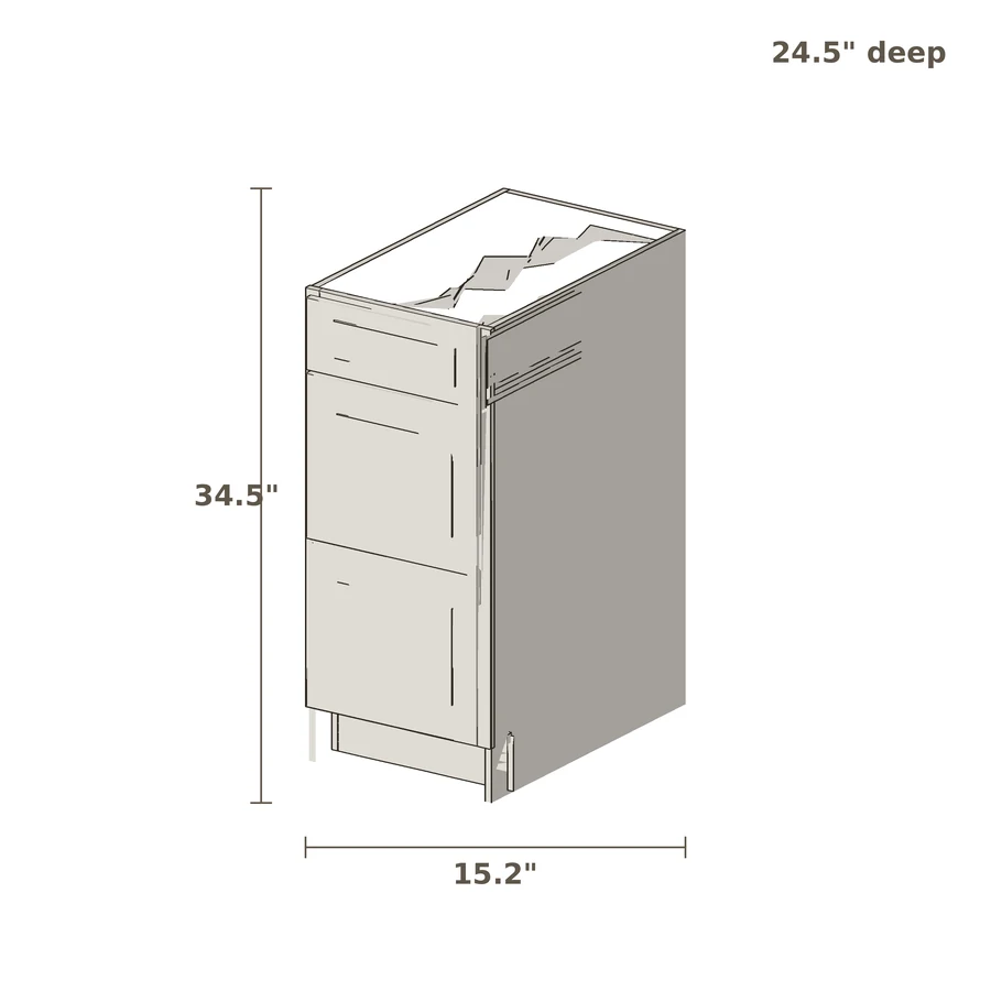 3 Drawer Base Cabinet in stock at Cascade Cabinets in Fort Wayne